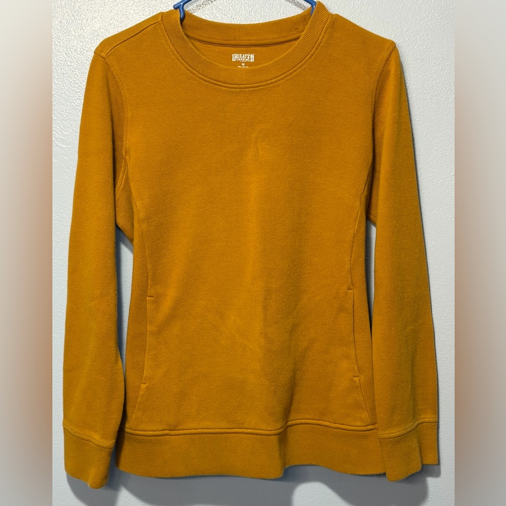Duluth Trading Co Women's Rib Crewneck Sweatshirt with Pockets! Size Medium